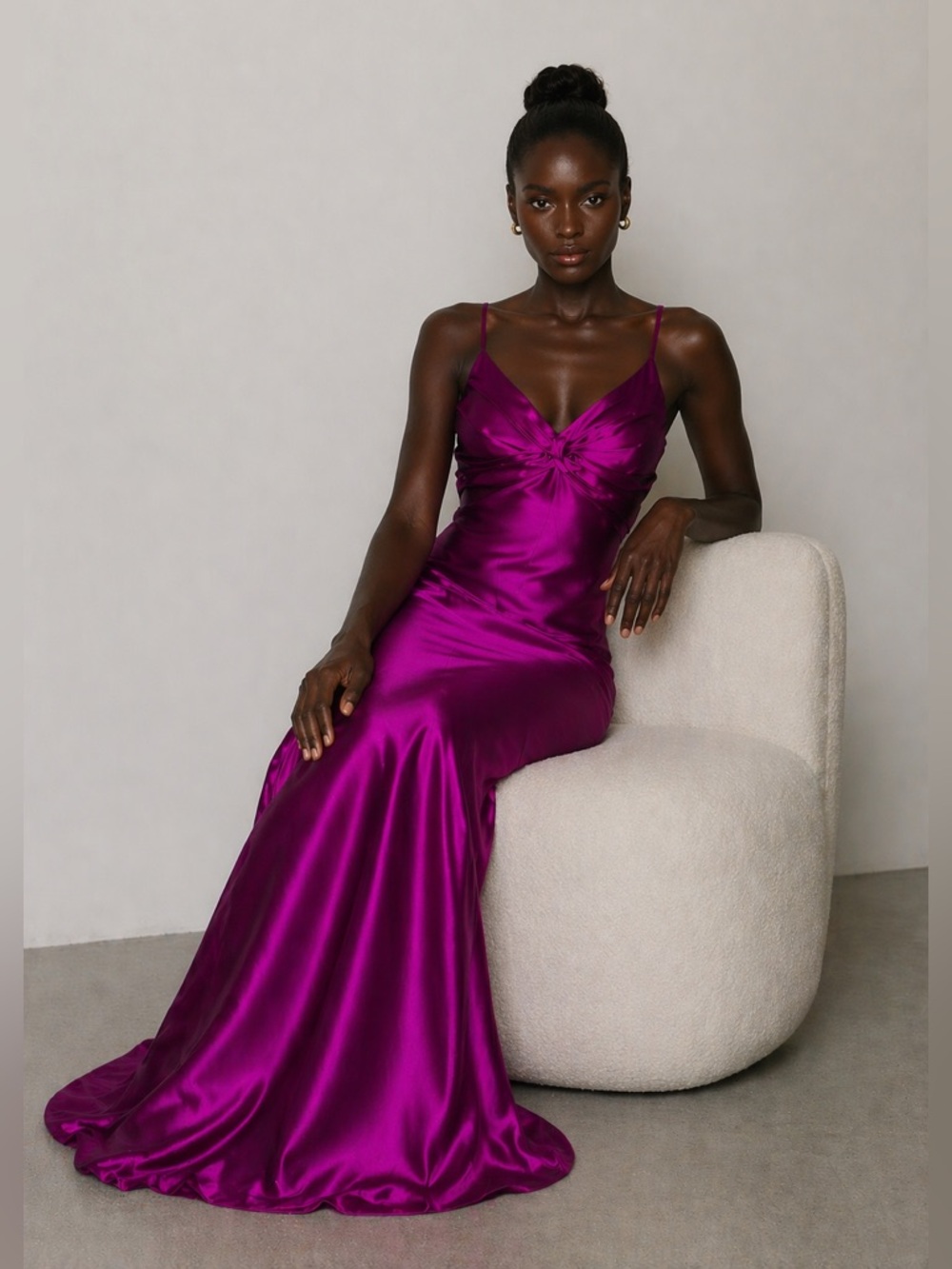 NWT TOVE Athena Silk Satin Gown - Magenta Size US 10